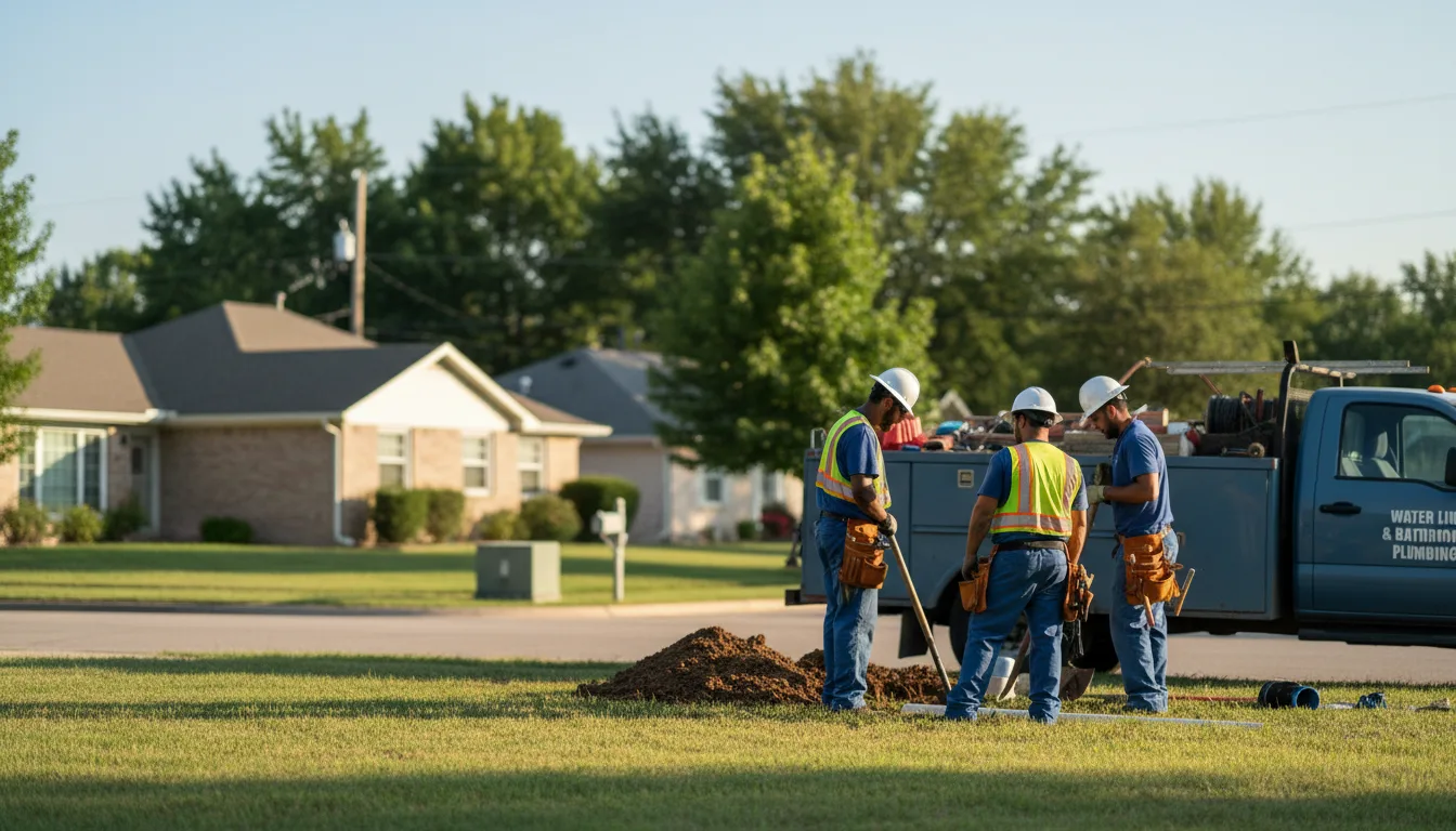 Residential water line and bathroom plumbing service in Carter, OK